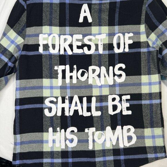 Disney Cakeworthy Maleificent Plaid Flannel Villains Embroidered Unisex Small - Picture 11 of 16